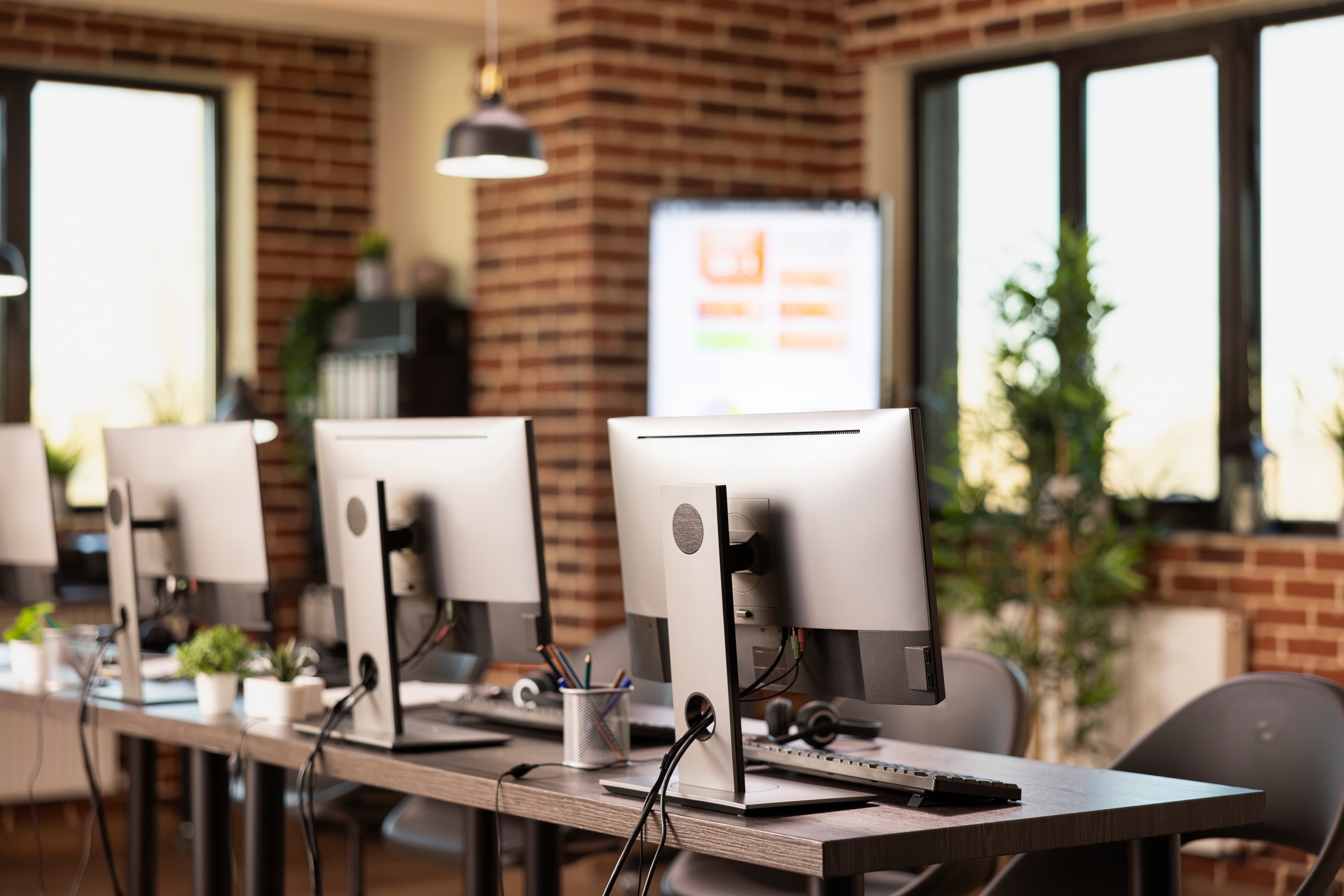 Creative agency team workspace