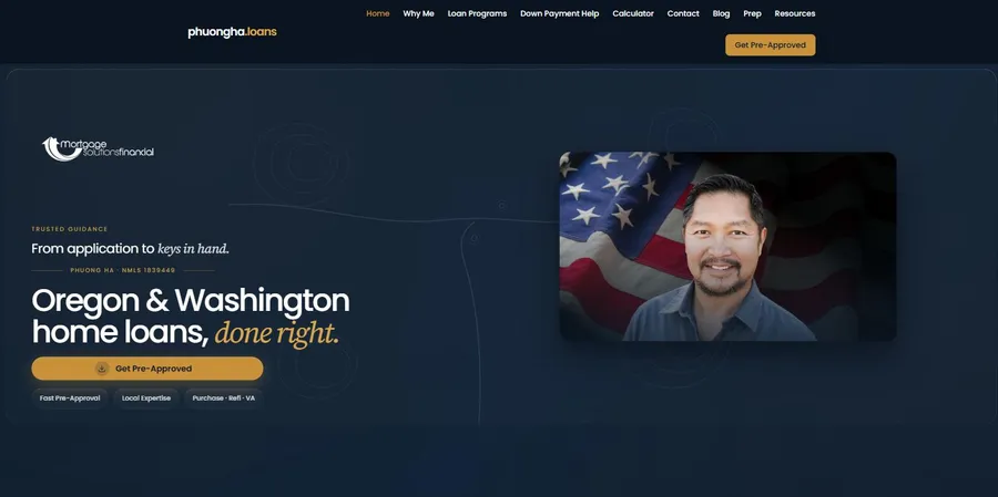 Phuong Ha — Mortgage Lending website homepage
