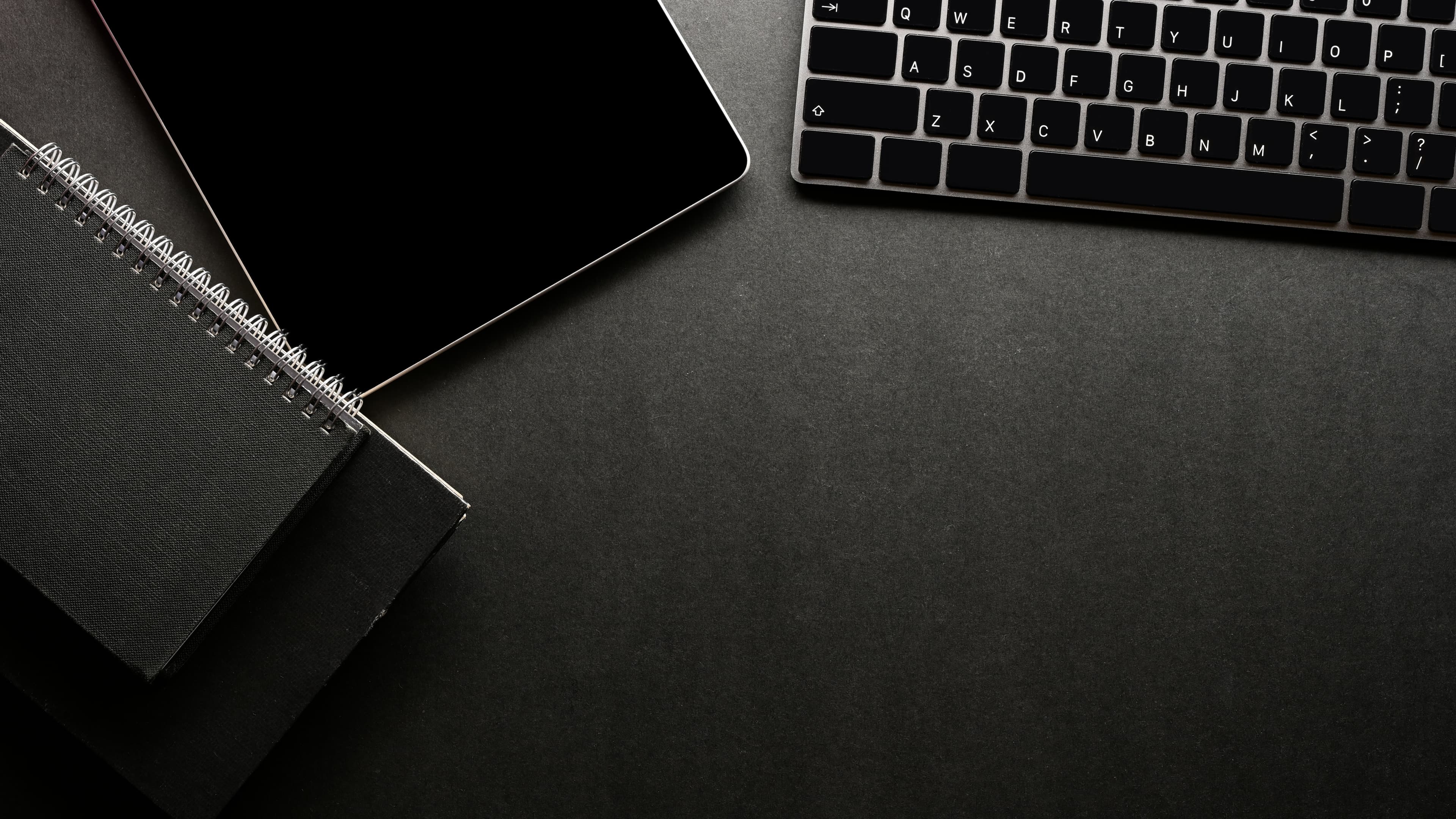 Dark creative agency workspace